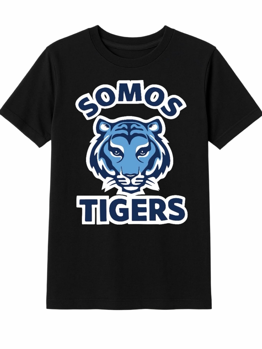 French Toast Black Short-Sleeve 'Somos Tigers' Graphic Tee with Blue Tiger